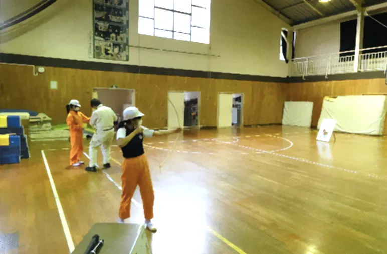 弓矢体験の様子